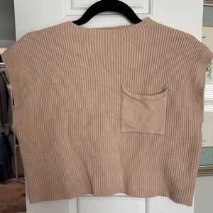 Chic Tan Knit Sweater Vest